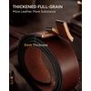 image:imageCHAOREN Mens Belts Casual for Jeans  FullGrain Leather Durable CowhideItalian Chestnut  Distressed Silver
