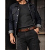 image:imageCHAOREN Mens Belts Casual for Jeans  FullGrain Leather Durable CowhideItalian Cognac  Distressed Gold