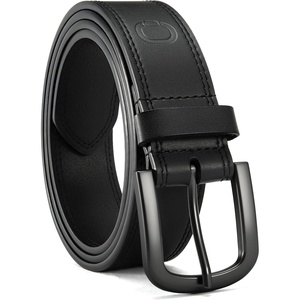 image:imageCHAOREN Mens Belts Casual for Jeans  FullGrain Leather Durable CowhideBlack  Gun