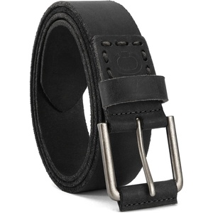 image:imageCHAOREN Mens Belts Casual for Jeans  FullGrain Leather Durable CowhideBlack C  Distressed Silver