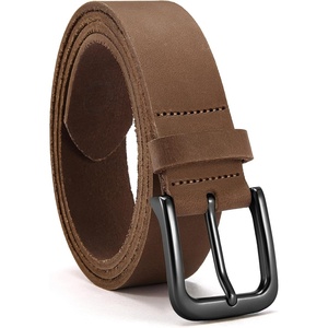 image:imageCHAOREN Mens Belts Casual for Jeans  FullGrain Leather Durable CowhideBrown  Gun