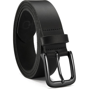 image:imageCHAOREN Mens Belts Casual for Jeans  FullGrain Leather Durable CowhideCarbon Black  Gun