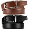image:imageCHAOREN Click Belts for Men 2 Pack  1 38 Leather Ratchet BeltBlackCognac