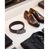 image:imageCHAOREN Leather Ratchet Belt for Men  Mens Dress belt Customizable FitCharcoal Depiction  Drak Brown