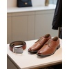 image:imageCHAOREN Leather Ratchet Belt for Men  Mens Dress belt Customizable FitCharcoal Depiction  Tan