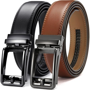 image:imageCHAOREN Click Belts for Men 2 Pack  1 38 Leather Ratchet BeltBlackTan
