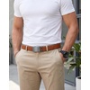 image:imageCHAOREN Leather Ratchet Belt for Men  Mens Dress belt 1 38Charcoal Depiction  Tan