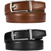 image:imageCHAOREN Mens Dress Belt 2 Pack  1 14 Leather Ratchet Belt Comfort ClickBlackCognac