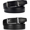 image:imageCHAOREN Mens Dress Belt 2 Pack  1 14 Leather Ratchet Belt Comfort ClickBlackSliverblack