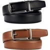 image:imageCHAOREN Mens Dress Belt 2 Pack  1 14 Leather Ratchet Belt Comfort ClickBlackTan