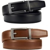 image:imageCHAOREN Mens Dress Belt 2 Pack  1 14 Leather Ratchet Belt Comfort ClickGunBrown