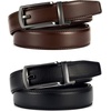 image:imageCHAOREN Mens Dress Belt 2 Pack  1 14 Leather Ratchet Belt Comfort ClickGunDark Brown