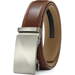 image:imageCHAOREN Leather Ratchet Belt for Men  Mens Dress belt 1 38Brushed  Cognac