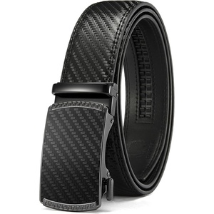 image:imageCHAOREN Leather Ratchet Belt for Men  Mens Dress belt 1 38Carbon Fiber