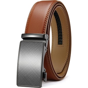 image:imageCHAOREN Leather Ratchet Belt for Men  Mens Dress belt 1 38Charcoal Depiction  Tan
