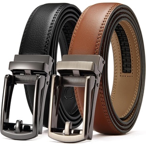 image:imageCHAOREN Mens Dress Belt 2 Pack  1 14 Leather Ratchet Belt Comfort ClickBlackTan