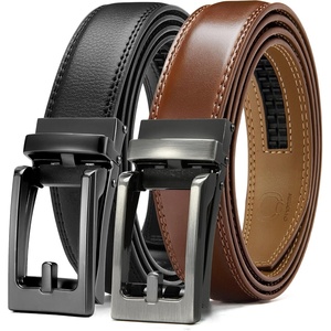 image:imageCHAOREN Mens Dress Belt 2 Pack  1 14 Leather Ratchet Belt Comfort ClickGunBrown