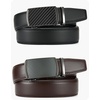 image:imageCHAOREN Mens Belt 2 Pack  Leather Ratchet Belt for Dress Pants 35mmBlack  Carbon FiberDark Brown