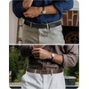 image:imageCHAOREN Mens Belt 2 Pack  Leather Ratchet Belt for Dress Pants 35mmHollow All BlackGun Brown