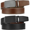 image:imageCHAOREN Mens Belt 2 Pack  Leather Ratchet Belt for Dress Pants 35mmImperial BlackCognac