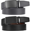 image:imageCHAOREN Mens Belt 2 Pack  Leather Ratchet Belt for Dress Pants 35mmImperial GreyBlack