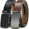image:imageCHAOREN Mens Belt 2 Pack  Leather Ratchet Belt for Dress Pants 35mmImperial BlackCognac