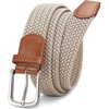 image:imageCHAOREN Stretch Belt for Men  Elastic Belt for Golf amp Casual WearSilver  Beige
