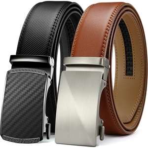 image:imageCHAOREN Mens Belt 2 Pack  Leather Ratchet Belt for Dress Pants 35mmBlack  Carbon FiberTan