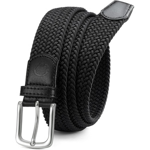 image:imageCHAOREN Stretch Belt for Men  Elastic Belt for Golf amp Casual WearBlack  Silver