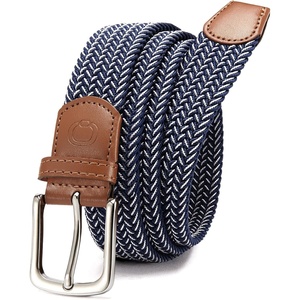 image:imageCHAOREN Stretch Belt for Men  Elastic Belt for Golf amp Casual WearNavy White