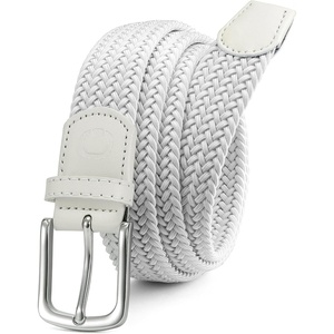 image:imageCHAOREN Stretch Belt for Men  Elastic Belt for Golf amp Casual WearSilver  White