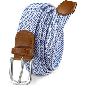image:imageCHAOREN Stretch Belt for Men  Elastic Belt for Golf amp Casual WearSky Blue  White